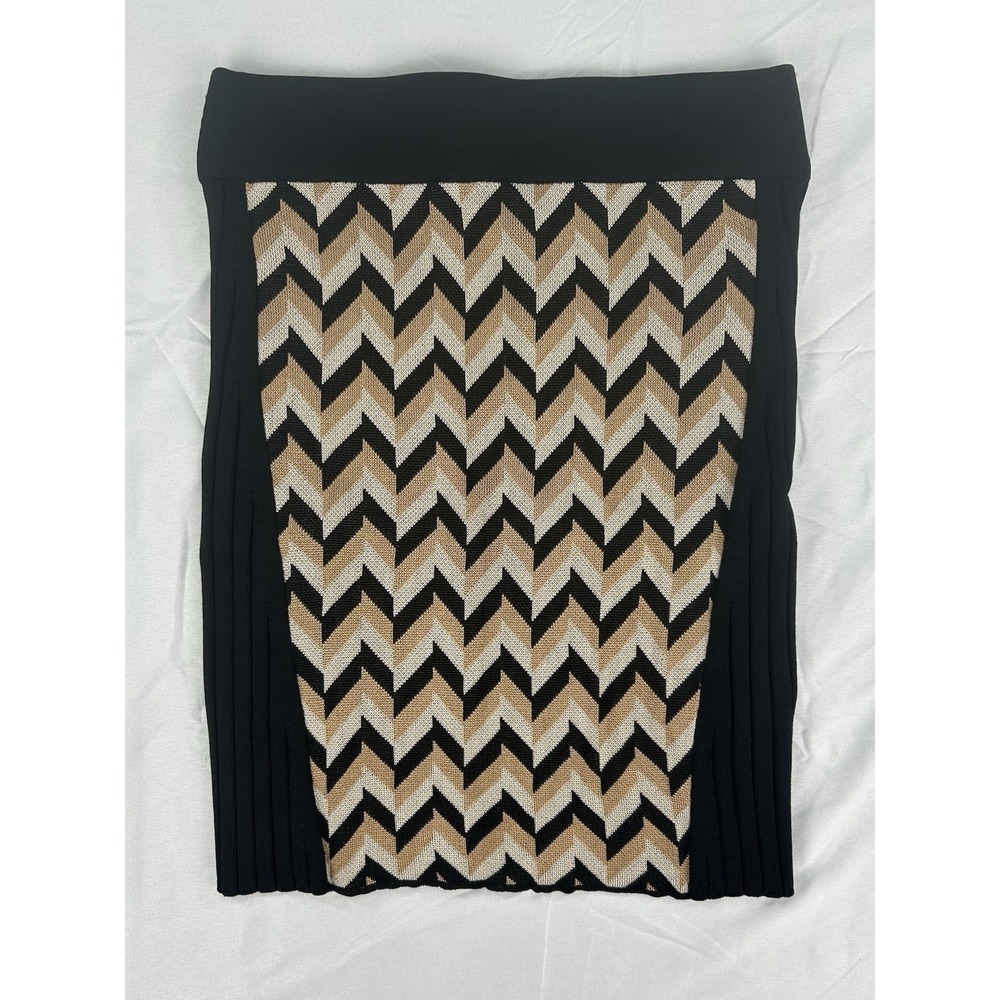 NWT rag & bone Black Beige Chevron Knit High Rise Stretch Pencil Skirt Womens XS